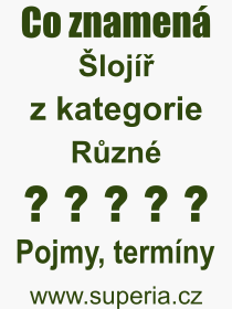 Pojem, v�raz, heslo, co je to �loj��? 