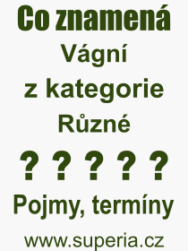 Co je to Vgn? Vznam slova, termn, Odborn vraz, definice slova Vgn. Co znamen slovo Vgn z kategorie Rzn?