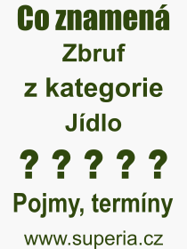 Co je to Zbruf? Vznam slova, termn, Definice vrazu, termnu Zbruf. Co znamen odborn pojem Zbruf z kategorie Jdlo?