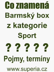 Co je to Barmský box? Význam slova, termín, Odborný výraz, definice slova Barmský box. Co znamená pojem Barmský box z kategorie Sport?