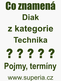 Co je to Diak? Význam slova, termín, Výraz, termín, definice slova Diak. Co znamená odborný pojem Diak z kategorie Technika?