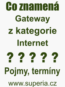 Pojem, vraz, heslo, co je to Gateway? 