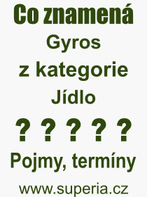Co je to Gyros? Vznam slova, termn, Odborn vraz, definice slova Gyros. Co znamen slovo Gyros z kategorie Jdlo?