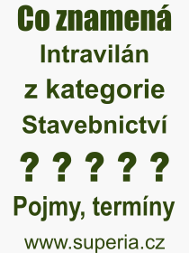 Co je to Intraviln? Vznam slova, termn, Definice vrazu, termnu Intraviln. Co znamen odborn pojem Intraviln z kategorie Stavebnictv?