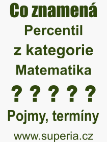 Co je to Percentil? Vznam slova, termn, Definice vrazu, termnu Percentil. Co znamen odborn pojem Percentil z kategorie Matematika?