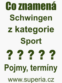 Co je to Schwingen? Význam slova, termín, Výraz, termín, definice slova Schwingen. Co znamená odborný pojem Schwingen z kategorie Sport?