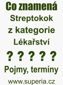 Co je to Streptokok? Vznam slova, termn, Odborn vraz, definice slova Streptokok. Co znamen pojem Streptokok z kategorie Lkastv?