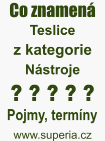 Pojem, vraz, heslo, co je to Teslice? 