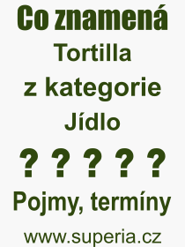Co je to Tortilla? Význam slova, termín, Výraz, termín, definice slova Tortilla. Co znamená odborný pojem Tortilla z kategorie Jídlo?