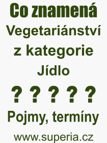 Pojem, výraz, heslo, co je to Vegetariánství? 