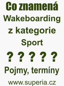Pojem, vraz, heslo, co je to Wakeboarding? 