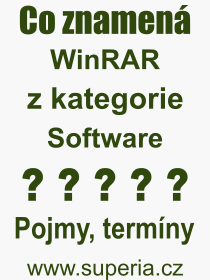 Co je to WinRAR? Význam slova, termín, Definice výrazu WinRAR. Co znamená odborný pojem WinRAR z kategorie Software?