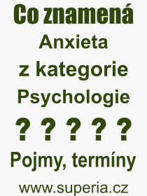 Pojem, výraz, heslo, co je to Anxieta? 