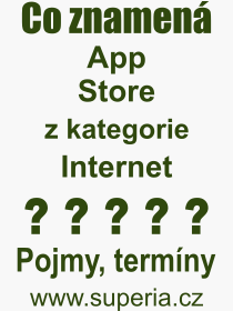 Co je to App Store? Vznam slova, termn, Definice odbornho termnu, slova App Store. Co znamen pojem App Store z kategorie Internet?