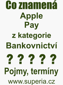 Pojem, výraz, heslo, co je to Apple Pay? 