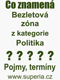 Pojem, v�raz, heslo, co je to Bezletov� z�na? 