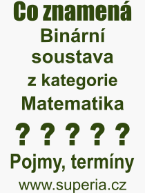 Pojem, vraz, heslo, co je to Binrn soustava? 