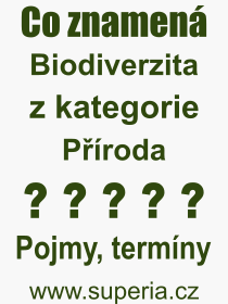 Pojem, výraz, heslo, co je to Biodiverzita? 