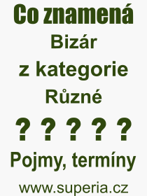 Co je to Bizr? Vznam slova, termn, Definice odbornho termnu, slova Bizr. Co znamen pojem Bizr z kategorie Rzn?