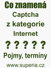 Pojem, výraz, heslo, co je to CAPTCHA? 