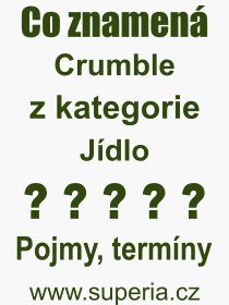 Co je to Crumble? Význam slova, termín, Výraz, termín, definice slova Crumble. Co znamená odborný pojem Crumble z kategorie Jídlo?