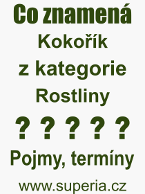 Co je to Kokok? Vznam slova, termn, Odborn termn, vraz, slovo Kokok. Co znamen pojem Kokok z kategorie Rostliny?