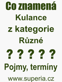 Co je to Kulance? Vznam slova, termn, Definice vrazu Kulance. Co znamen odborn pojem Kulance z kategorie Rzn?