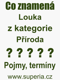 Co je to Louka? Vznam slova, termn, Definice vrazu Louka. Co znamen odborn pojem Louka z kategorie Proda?