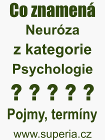 Co je to Neuróza? Význam slova, termín, Odborný výraz, definice slova Neuróza. Co znamená slovo Neuróza z kategorie Psychologie?