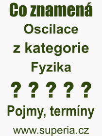 Co je to Oscilace? Vznam slova, termn, Vraz, termn, definice slova Oscilace. Co znamen odborn pojem Oscilace z kategorie Fyzika?