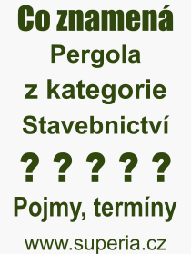 Pojem, výraz, heslo, co je to Pergola? 