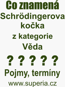 Co je to Schrdingerova koka? Vznam slova, termn, Definice vrazu, termnu Schrdingerova koka. Co znamen odborn pojem Schrdingerova koka z kategorie Vda?