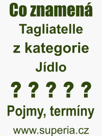 Pojem, v�raz, heslo, co je to Tagliatelle? 