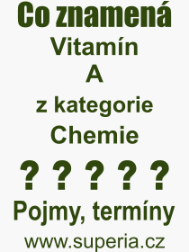 Pojem, výraz, heslo, co je to Vitamín A? 